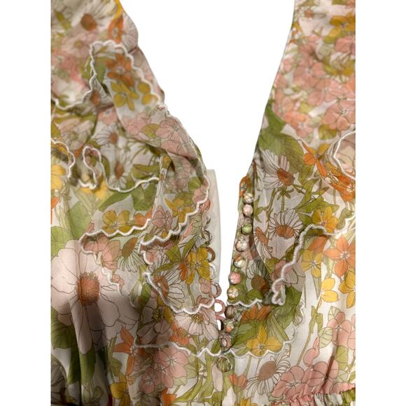 Zimmermann 'The Love Struck' Above The Knee Scalloped Romper Mini Dress - Picture 11 of 12